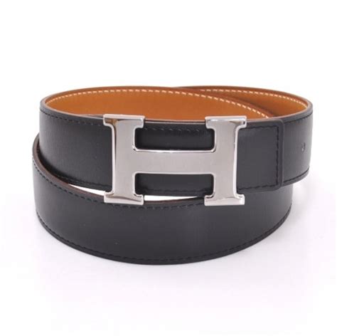 hermes black belt silver buckle.